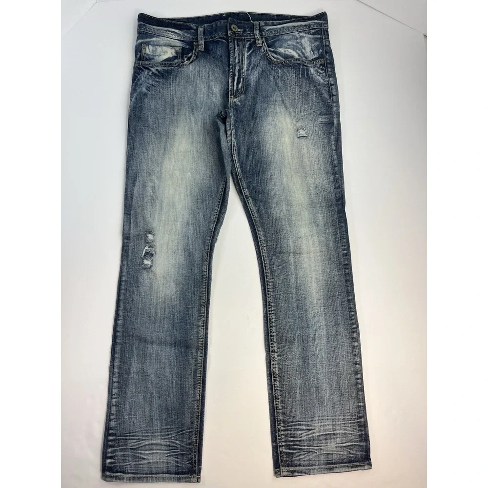 Men's Buffalo David Bitton Ash-X Skinny Stretch Distressed Size 34x30 Jeans